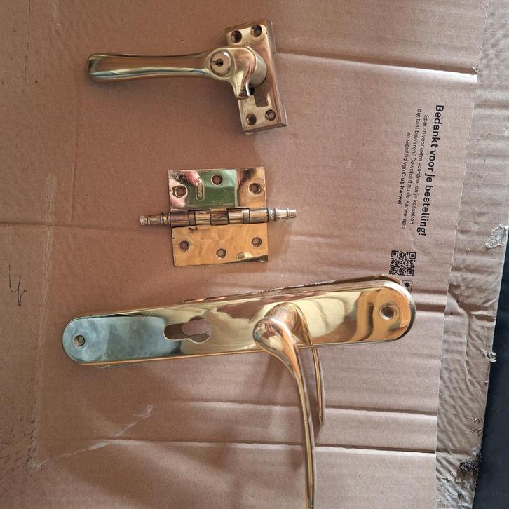 Deurbeslag, Doe-het-zelf en Verbouw, Hang- en Sluitwerk, Gebruikt, Klink of Kruk, Koper of Messing, Ophalen