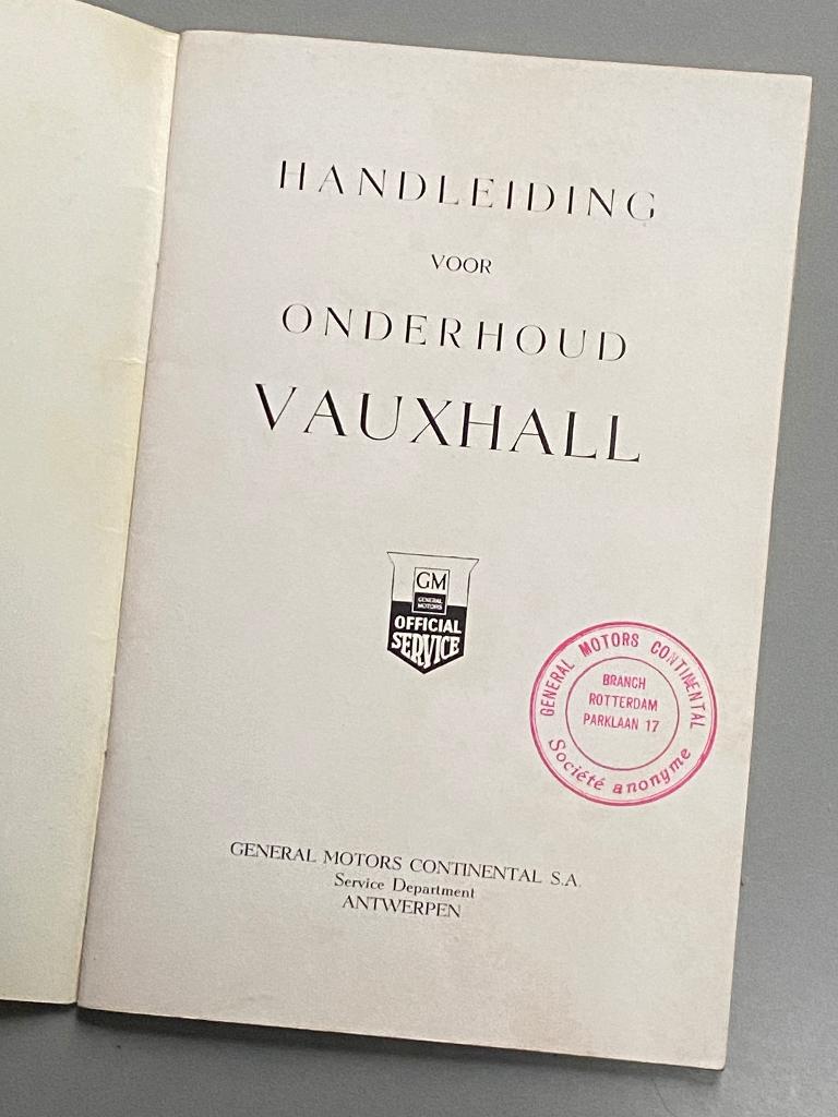 Origineel instructieboek voor de Vauxhall (1951/1952), Ophalen of Verzenden