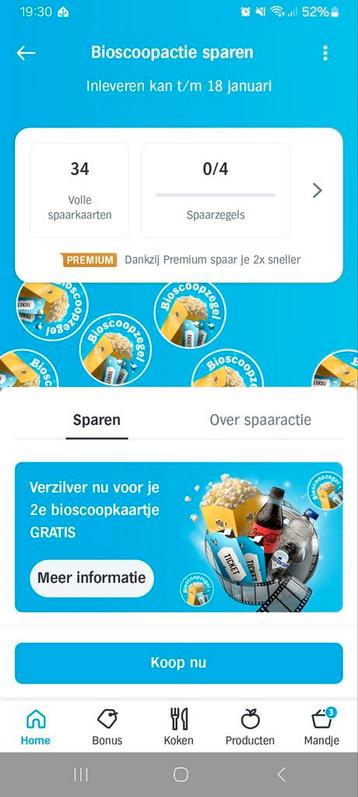20x Ah 2de bioscoopkaartje gratis - bioscoopzegels  beschikbaar voor biedingen
