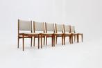 6 Vintage eetkamer stoelen van s. Burchhardt Nielsen, Huis en Inrichting, Stoelen, Ophalen, Gebruikt, Bruin, Vintage