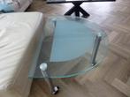 bijzettafel glas halfrond rvs, Ophalen, Minder dan 45 cm, Gebruikt, 55 tot 75 cm