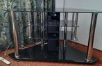 Zwart glazen TV meubel, Ophalen, Zo goed als nieuw, Glas, Modern