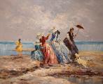 Prachtig impressionistisch strandgezicht, Antiek en Kunst, Kunst | Schilderijen | Klassiek, Ophalen of Verzenden