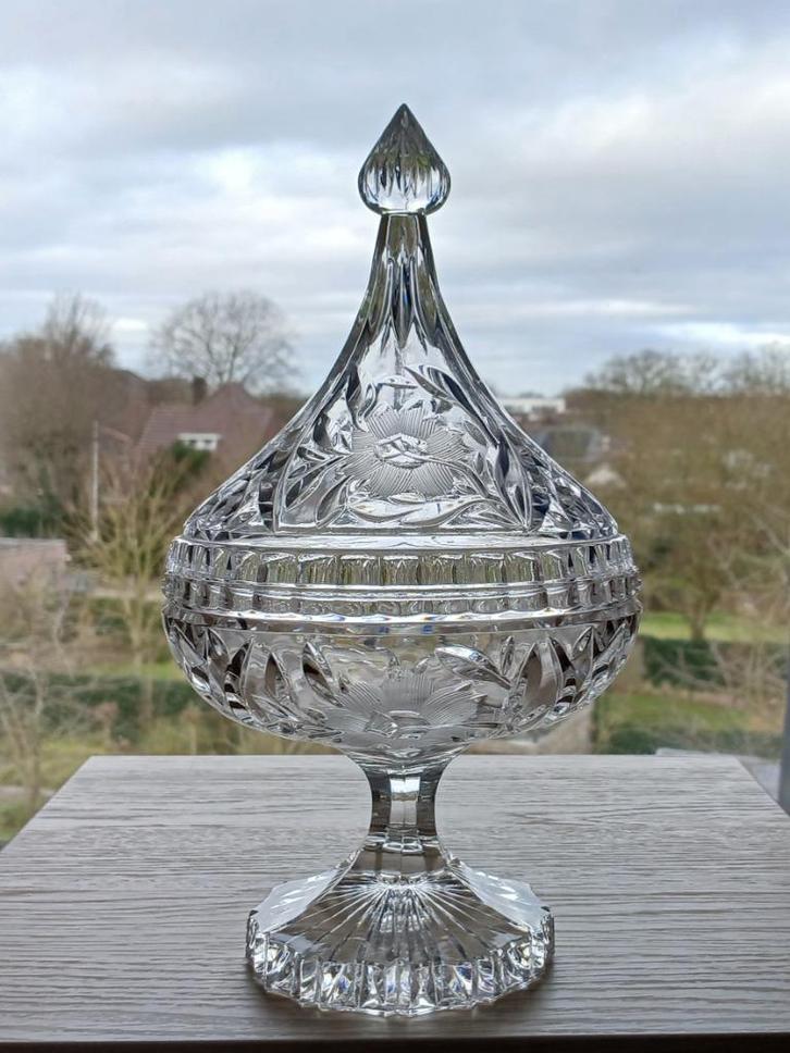 Schaal met Deksel Kristal Bohemia, Antiek en Kunst, Antiek | Glas en Kristal, Ophalen of Verzenden