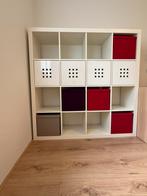 Ikea Kallax kast met dozen, Huis en Inrichting, Kasten | Wandmeubels, Ophalen, Met plank(en), Kunststof, 100 tot 150 cm