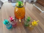 Ananas drank dispenser met 4 glazen, Huis en Inrichting, Keuken | Servies, Ophalen, Glas of Glazen, Overige stijlen, Glas