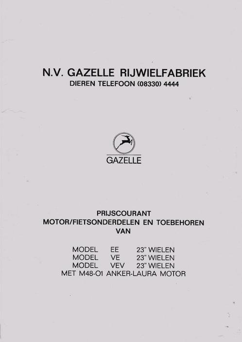 Gazelle motor fietsonderdelen EE VE VEV M48 Anker Laura, Fietsen en Brommers, Handleidingen en Instructieboekjes, Zo goed als nieuw