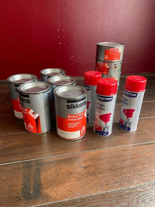 muurverf en spuitbussen rood Sikkens, Doe-het-zelf en Verbouw, Verf, Beits en Lak, Nieuw, Verf, Minder dan 5 liter, Rood, Ophalen