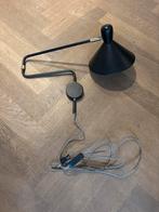 Zwarte Wandlamp met Messing Details, Huis en Inrichting, Ophalen of Verzenden, Zo goed als nieuw, Metaal