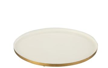 Plateau Rond Metaal Wit/Goud beschikbaar voor biedingen