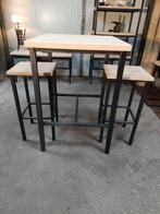 Eiken bartafel met twee of vier krukken, Huis en Inrichting, Barren, Ophalen, Nieuw