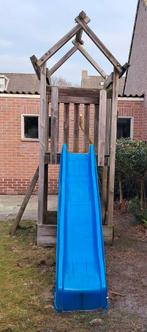Houten speeltoestel met glijbaan, Kinderen en Baby's, Speelgoed | Buiten | Speeltoestellen, Ophalen, Gebruikt, Glijbaan, Aanbouwonderdeel