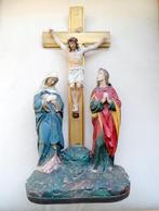 Calvarieberg, Christus met naast hem, Maria en Johannes, Gebruikt, Ophalen of Verzenden, Christendom | Katholiek, Beeld(je)