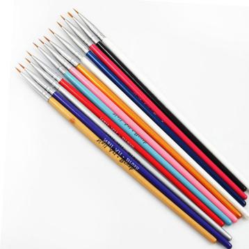 12 Nail Art Kwasten Set / Penselen Kwast Nagel Nagels  beschikbaar voor biedingen