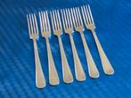 6 dinervorken 20cm Gero Zilmeta 294 Franse lelie hamerslag., Gebruikt, Ophalen of Verzenden, Rvs of Chroom, Vaatwasserbestendig