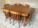 Houten eettafel met 6 stoelen, Huis en Inrichting, Complete eetkamers, Ophalen, Gebruikt, 6 tot 8 stoelen