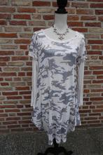bruin grijs beige camouflage gaas jurk (transparant) mt L, Kleding | Dames, Jurken, Beige, Maat 42/44 (L), Ophalen of Verzenden