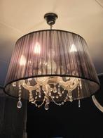 Romantische hanglamp met glazen decoratie, Ophalen of Verzenden, Zo goed als nieuw, Glas, Romantisch