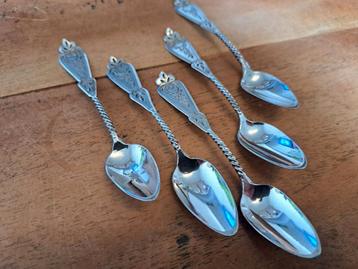 5 zilveren cocktail lepeltjes  beschikbaar voor biedingen