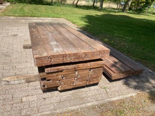 Gebruikte Hardhouten  Damwandplanken Gerecycled hout, Doe-het-zelf en Verbouw, Hout en Planken, Gebruikt, Plank, Overige houtsoorten