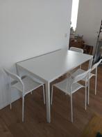 MELLTORP table 125x75 and 4 chairs ADDE (IKEA), 50 tot 100 cm, 100 tot 150 cm, Metaal, Rechthoekig