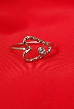 Ring hart nepkristal zilver ringen dames sieraden sieraad, Gebruikt, Kleiner dan 17, Dame, Zilver