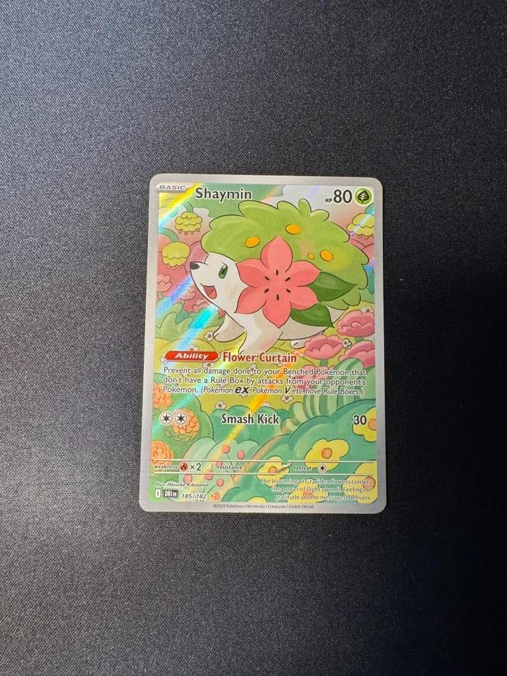 Shaymin 185/182 - Destined Rivals, Hobby en Vrije tijd, Verzamelkaartspellen | Pokémon, Nieuw, Losse kaart, Ophalen of Verzenden
