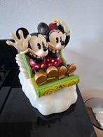Disney big fig mickey en minnie op de slee, Ophalen, Mickey Mouse, Zo goed als nieuw, Beeldje of Figuurtje
