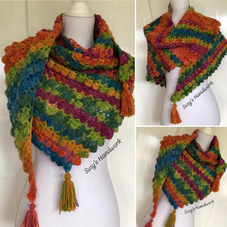 Gehaakte Dames Driehoeksjaal, Kleding | Dames, Mutsen, Sjaals en Handschoenen, Nieuw, Ophalen of Verzenden