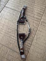 Apple Watch Band - Leer, Zwart, Kralen, Zwart, Leer, Ophalen of Verzenden, Zo goed als nieuw