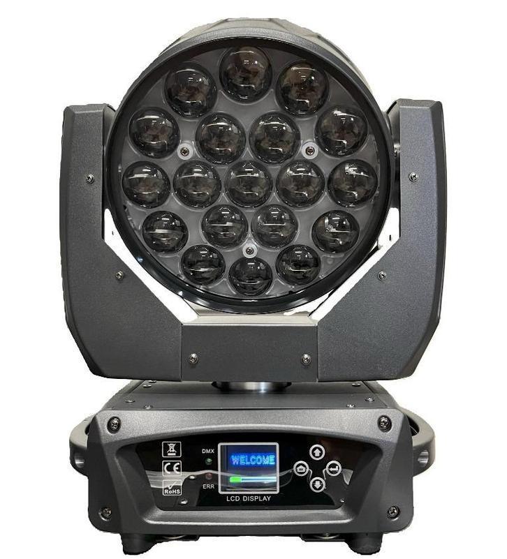 4x Wash Moving head 19x15 LED zoom | Flightcase, Muziek en Instrumenten, Licht en Laser, Nieuw, Licht, Geluidgestuurd, Kleur, Stroboscoopeffect