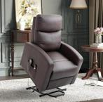 Massagestoel met Opstahulp - Bruin, Ophalen, Nieuw, Leer, 75 tot 100 cm