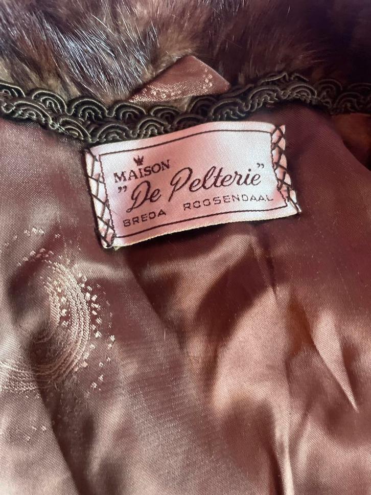 Vintage Bontjas "De Pelterie" Breda, Kleding | Dames, Jassen | Zomer, Gedragen, Maat 38/40 (M), Bruin, Ophalen