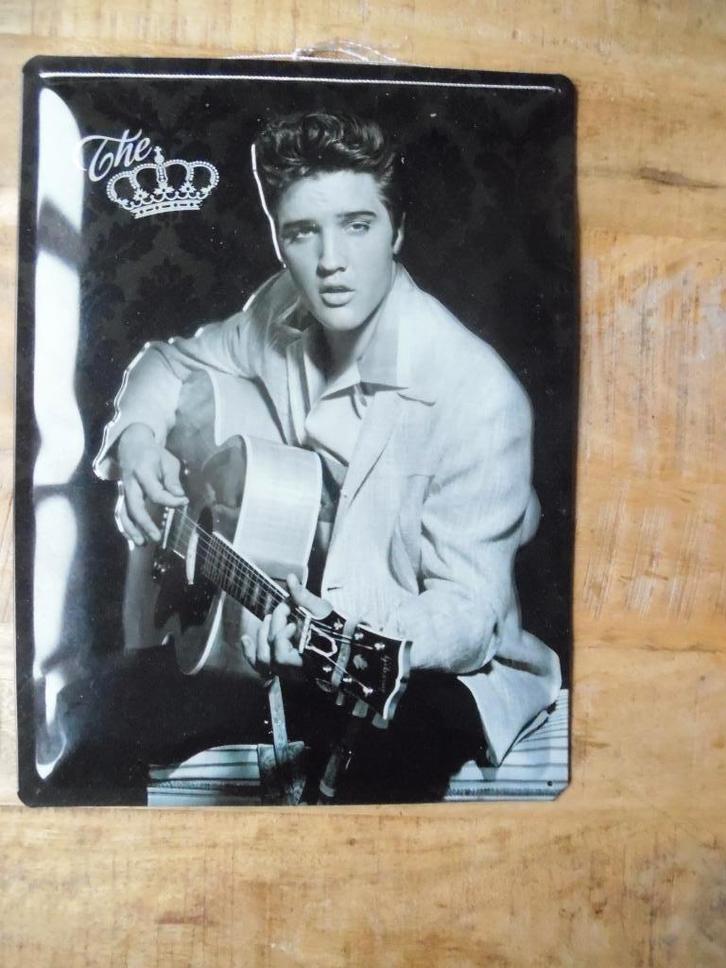 ELVIS PRESLEY PRULLARIA METALEN BORDEN CANVAS GLAZEN, Verzamelen, Muziek, Artiesten en Beroemdheden, Foto of Kaart, Ophalen
