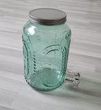 Groen glazen vat met tapkraan, zgan, Huis en Inrichting, Keuken | Servies, Glas of Glazen, Ophalen of Verzenden, Overige stijlen