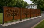 Cortenstaal schutting op maat, Tuin en Terras, Schuttingen, Ophalen, 1 tot 2 meter, Minder dan 3 meter, Zo goed als nieuw
