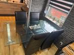 Eettafel +Salontafel + 4 stoelen, Huis en Inrichting, Tafels | Eettafels, Ophalen, Vijf personen of meer, Rechthoekig, 50 tot 100 cm