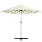 Parasol met aluminium paal 460x270 cm zandkleurig, Nieuw, Kantelbaar, Zweefparasol, Ophalen of Verzenden