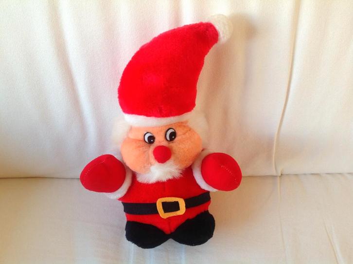 Vrolijke kerstman knuffel van pluche 35 cm hoog, Diversen, Kerst, Zo goed als nieuw, Ophalen of Verzenden