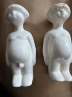 Vintage antiek Keramiek Beeldjes wit man en vrouw, Antiek en Kunst, Ophalen of Verzenden