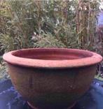 Oude Terracotta Bloempotten Hollandse & Italiaanse Stijl, 25 tot 40 cm, Gebruikt, Rond, Ophalen of Verzenden