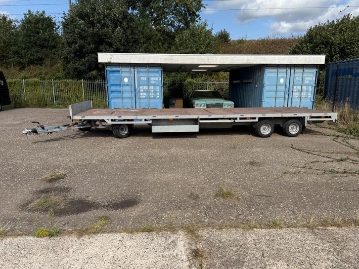 Schamelwagen / Aanhanger te huur – 2,4 x 8 meter laaddek, Auto diversen, Aanhangers en Bagagewagens, Zo goed als nieuw, Ophalen