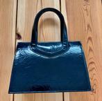 Vintage Zwarte Tas - Zwart Lakleer met rood / gouden details, Ophalen of Verzenden, Gebruikt, Zwart, Handtas