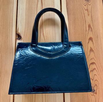 Vintage Zwarte Tas - Zwart Lakleer met rood / gouden details beschikbaar voor biedingen
