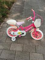 Leuke roze 14 inche meisjes fiets met zijwieltjes en mandje, Fietsen en Brommers, Fietsen | Kinderfietsjes, Ophalen, Zo goed als nieuw