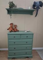 Commode en wandplank in Saliegroen, Kinderen en Baby's, 90 tot 105 cm, Minder dan 50 cm, Zo goed als nieuw, Commode