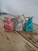 3 keramische monnikjes hxbxd 6,5x5x4 cm, Ophalen of Verzenden, Nieuw, Religie