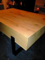 Houten salontafel met metalen poten, Huis en Inrichting, Tafels | Salontafels, Ophalen, Gebruikt, 100 tot 150 cm, 50 tot 100 cm