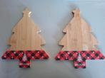2 houten kerst serveer- of decoratie plankjes, Ophalen of Verzenden, Nieuw