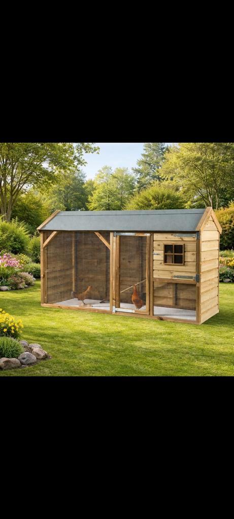 Ruim kippenhok 240x90x148 cm - Nieuw!, Dieren en Toebehoren, Pluimvee | Toebehoren, Nieuw, Overige typen, Ophalen of Verzenden
